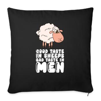 Bon goût chez les moutons Mauvais goût chez les hommes - Housse de coussin décorative 45 x 45 cm - noir - Devant