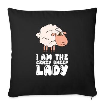 I Am The Crazy Sheep Lady - Sofa pillowcase 17,3'' x 17,3'' (45 x 45 cm) - black - Front