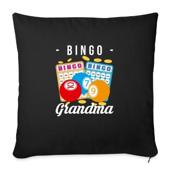 Bingo Grand-mère Chemise Grand-mère Grand-mère - Housse de coussin décorative 45 x 45 cm - noir - Devant