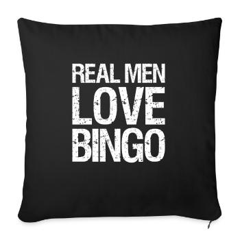 Real Men Love Bingo Shirt Geschenk - Sofakissenbezug 45 x 45 cm - Schwarz - Vorne