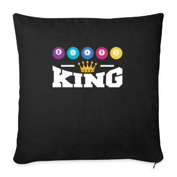 Bingo King Shirt Cadeau - Housse de coussin décorative 45 x 45 cm - noir - Devant