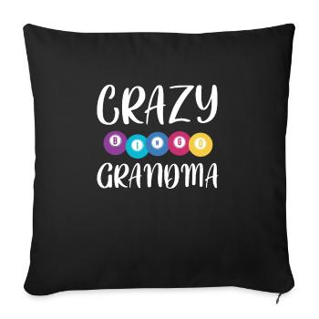 Crazy Bingo Grandma Shirt Gift - Sofa pillowcase 17,3'' x 17,3'' (45 x 45 cm) - black - Front