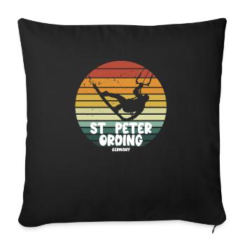 St. Peter Ording Kitesurfing Water Sports Design - Sofa pillowcase 17,3'' x 17,3'' (45 x 45 cm) - black - Front