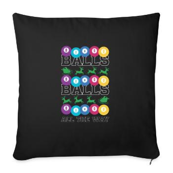 Balls Bingo Shirt Ugly Sweatshirt Chemise de Noël - Housse de coussin décorative 45 x 45 cm - noir - Devant
