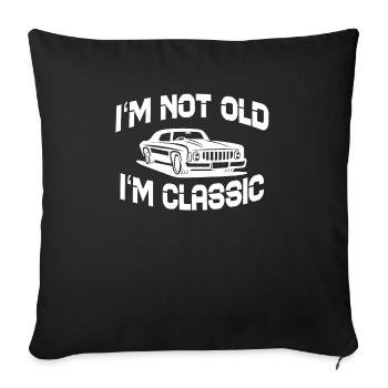 Je ne suis pas vieux, je suis un design automobile classique pour hommes - Housse de coussin décorative 45 x 45 cm - noir - Devant