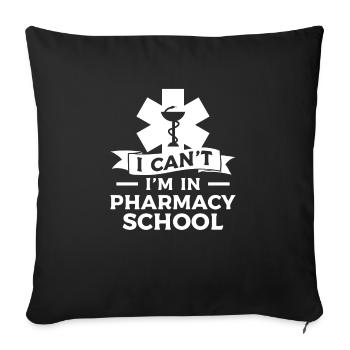 Je ne peux pas je suis à l’école de pharmacie pharmacien médical - Housse de coussin décorative 45 x 45 cm - noir - Devant