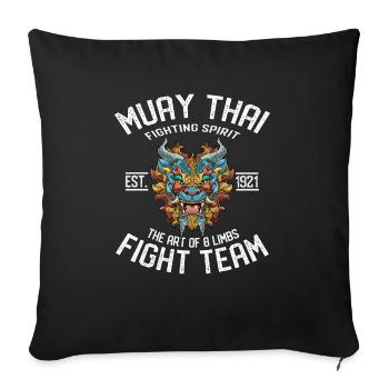 Muay Thai Fight Team - Foo Dog Thai Boxing - Sofakissenbezug 45 x 45 cm - Schwarz - Vorne