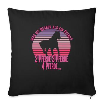 Was Ist Besser Als Ein Pferd? Pferde Spruch - Sofakissenbezug 45 x 45 cm - Schwarz - Vorne