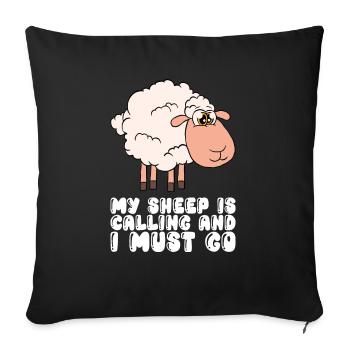 Appeler mes brebis et je dois partir - Housse de coussin décorative 45 x 45 cm - noir - Devant