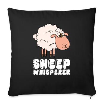 Chuchoteur de mouton - Housse de coussin décorative 45 x 45 cm - noir - Devant