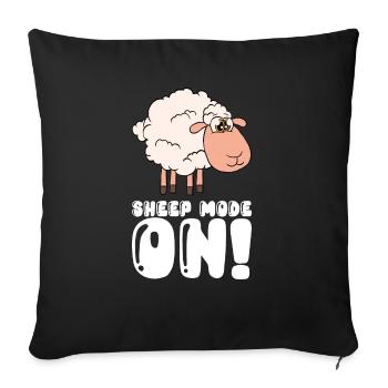 Schaf-modus Ein - Sofakissenbezug 45 x 45 cm - Schwarz - Vorne
