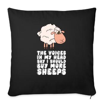 I Should Buy More Sheep - Sofa pillowcase 17,3'' x 17,3'' (45 x 45 cm) - black - Front