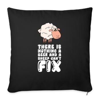 Ce qu’une bière et un mouton ne pouvaient pas faire - Housse de coussin décorative 45 x 45 cm - noir - Devant