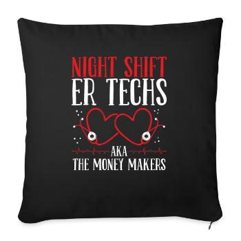 Night ER Nurse Money Maker Emergency Room Nursing - Sofa pillowcase 17,3'' x 17,3'' (45 x 45 cm) - black - Front
