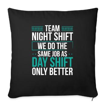 Factory Worker Night Shift Worker Production Job - Sofa pillowcase 17,3'' x 17,3'' (45 x 45 cm) - black - Front