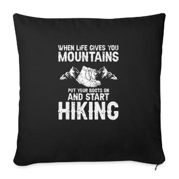 Put Your Boots On And Start Hiking Awesome Tee - Sofakissenbezug 45 x 45 cm - Schwarz - Vorne