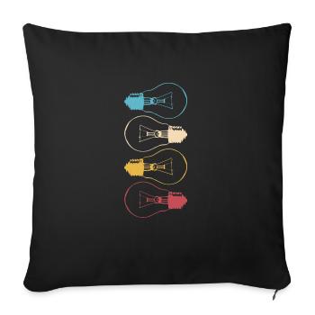 Idee Glühbirne Licht Gehirn cool Lampe Denken 1 - Sofakissenbezug 45 x 45 cm - Schwarz - Vorne