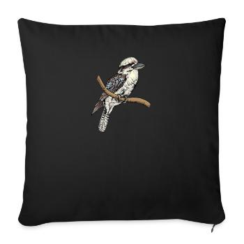 Kookaburra I Eisvogel Naturschutz für Ornithologe - Sofakissenbezug 45 x 45 cm - Schwarz - Vorne