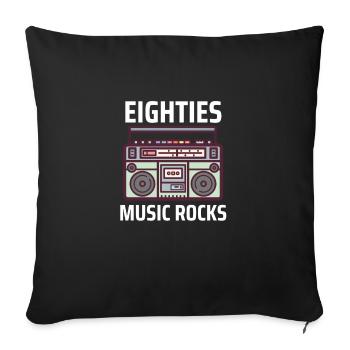 Cute Vintage Eighties Music Rocks Funny Retro Band - Sofa pillowcase 17,3'' x 17,3'' (45 x 45 cm) - black - Front