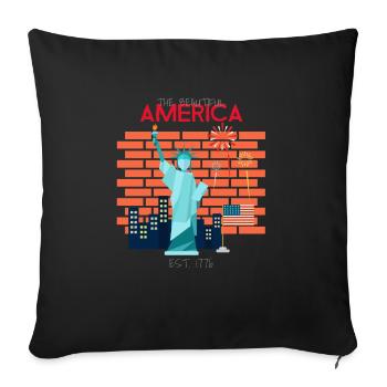 Beautiful America - Sofa pillowcase 17,3'' x 17,3'' (45 x 45 cm) - black - Front