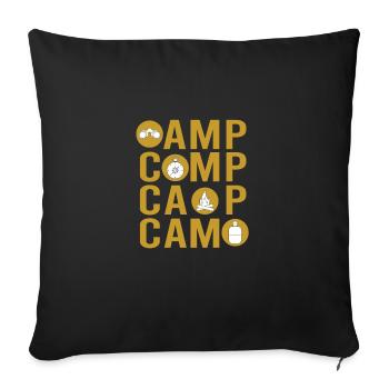 Camper Camping Camping Tools - Sofakissenbezug 45 x 45 cm - Schwarz - Vorne
