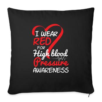 Red High Blood Pressure Awareness - Sofa pillowcase 17,3'' x 17,3'' (45 x 45 cm) - black - Front
