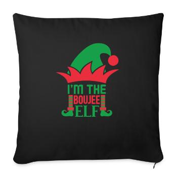 I am the Boujee Elf Norwegian Pattern - Sofa pillowcase 17,3'' x 17,3'' (45 x 45 cm) - black - Front