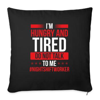 Factory Night Shift Worker Humor Production Job - Sofa pillowcase 17,3'' x 17,3'' (45 x 45 cm) - black - Front