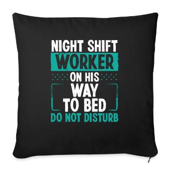 Humor NIght Shift Worker Production Job Factory - Sofa pillowcase 17,3'' x 17,3'' (45 x 45 cm) - black - Front