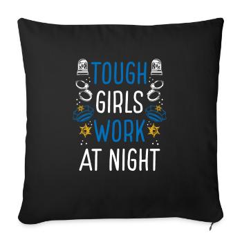 Police Officer Tough Girls work at Night Police - Sofakissenbezug 45 x 45 cm - Schwarz - Vorne