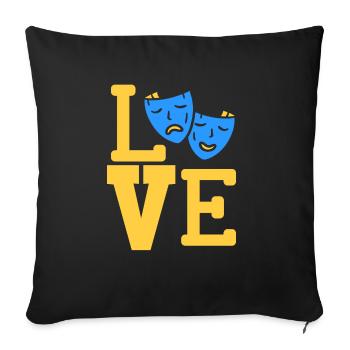LOVE Awesome Theatre Actor Designs T-Shirt Present - Sofa pillowcase 17,3'' x 17,3'' (45 x 45 cm) - black - Front
