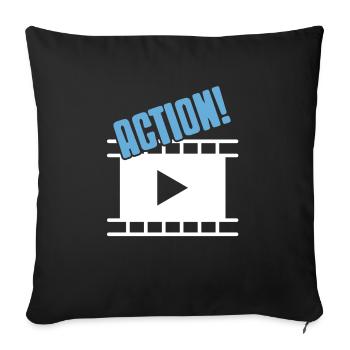 ACTION! Awesome Cool Theatre Actor T-Shirt Present - Sofa pillowcase 17,3'' x 17,3'' (45 x 45 cm) - black - Front
