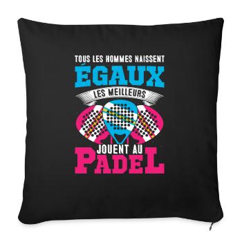 Les meilleurs jouent au padel | logo & dessin - Housse de coussin décorative 45 x 45 cm - noir - Devant