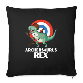 Archersaurus Rex Archer Bogenschießen Dino Dinosaurier - Sofakissenbezug 45 x 45 cm - Schwarz - Vorne