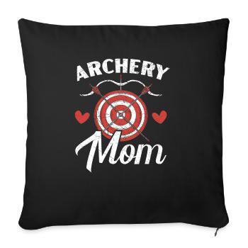 Tir à l’arc Maman Bow Arrow Bowman Mère Cible Archer - Housse de coussin décorative 45 x 45 cm - noir - Devant
