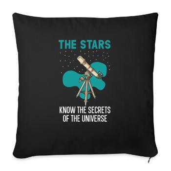 Les étoiles connaissent les secrets de l’univers - Housse de coussin décorative 45 x 45 cm - noir - Devant