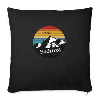 Skier Vintage Tyrol du Sud Eagle Cadeau d’armoiries - Housse de coussin décorative 45 x 45 cm - noir - Devant