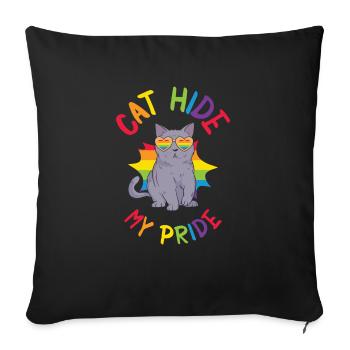 Cat Hide My Pride Chats LGBT et - Housse de coussin décorative 45 x 45 cm - noir - Devant