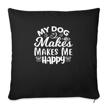 Mon chien me rend heureux - Housse de coussin décorative 45 x 45 cm - noir - Devant