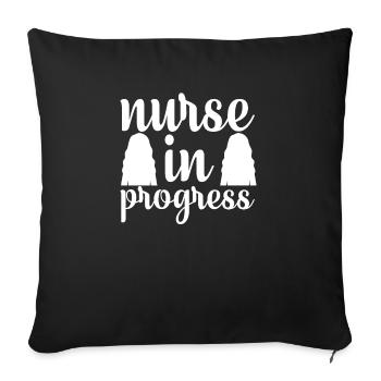 Infirmière au travail - Housse de coussin décorative 45 x 45 cm - noir - Devant