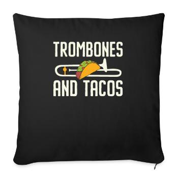 Trombones And Tacos Musical Instrument Musician - Sofa pillowcase 17,3'' x 17,3'' (45 x 45 cm) - black - Front