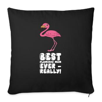 Drôles de graphismes flamants roses - Housse de coussin décorative 45 x 45 cm - noir - Devant