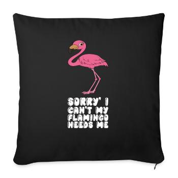 Funny flamingo graphics - Sofa pillowcase 17,3'' x 17,3'' (45 x 45 cm) - black - Front