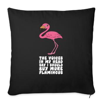 Drôles de graphismes flamants roses - Housse de coussin décorative 45 x 45 cm - noir - Devant