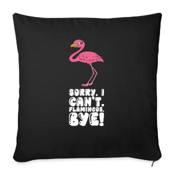 Funny flamingo graphics - Sofa pillowcase 17,3'' x 17,3'' (45 x 45 cm) - black - Front