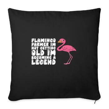 Funny flamingo graphics - Sofa pillowcase 17,3'' x 17,3'' (45 x 45 cm) - black - Front