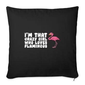 Drôles de graphismes flamants roses - Housse de coussin décorative 45 x 45 cm - noir - Devant