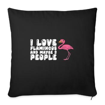 Funny flamingo graphics - Sofa pillowcase 17,3'' x 17,3'' (45 x 45 cm) - black - Front
