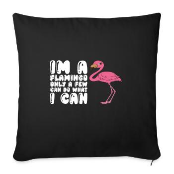 Funny flamingo graphics - Sofa pillowcase 17,3'' x 17,3'' (45 x 45 cm) - black - Front