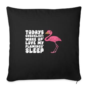 Funny flamingo graphics - Sofa pillowcase 17,3'' x 17,3'' (45 x 45 cm) - black - Front